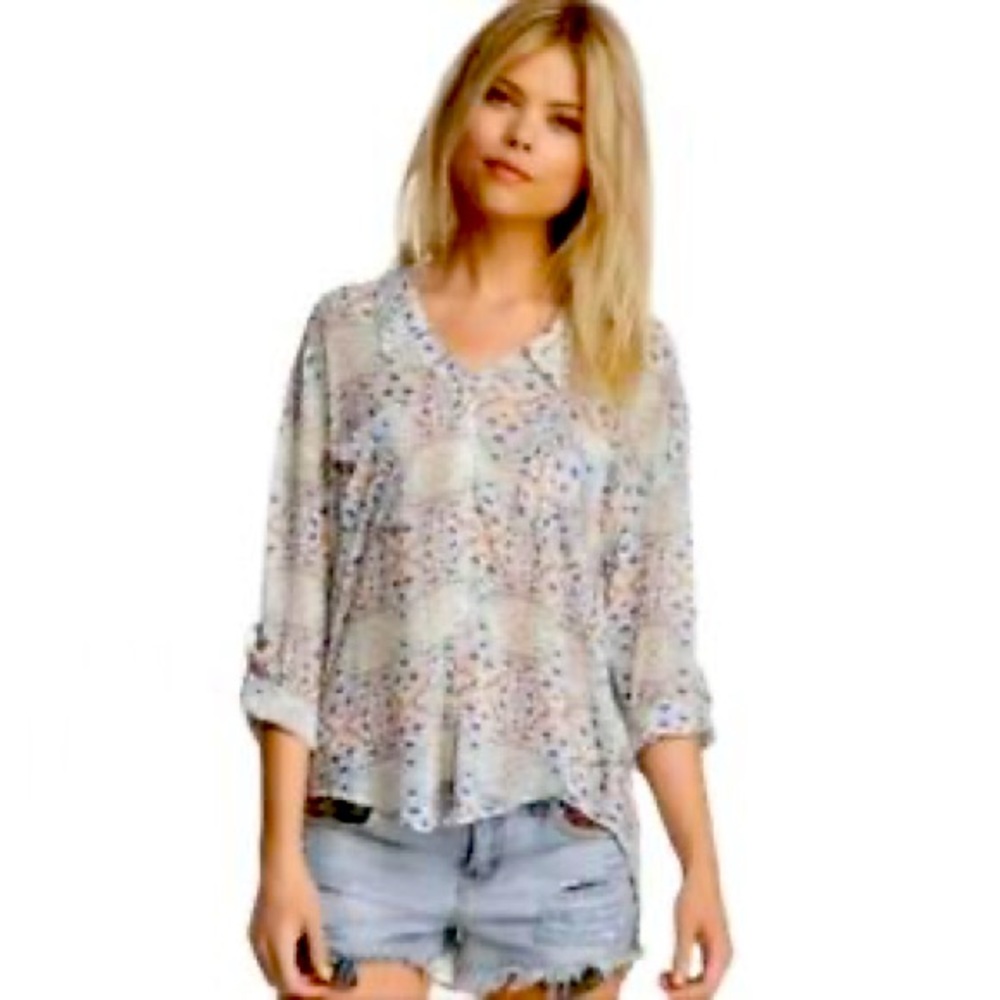 Geometric Print Free People blouse